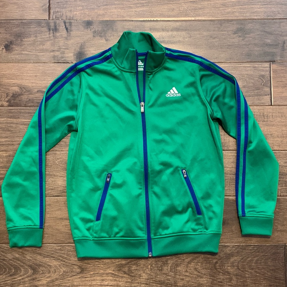Adidas Boys Collegiate 3-Stripe Track Jacket • Size Medium 10/12 • EUC